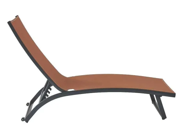 Cheap Ligstoel Met Verschillende Standen Van Aluminium En Textileen - Terracotta - Saranda Van Ligstoel