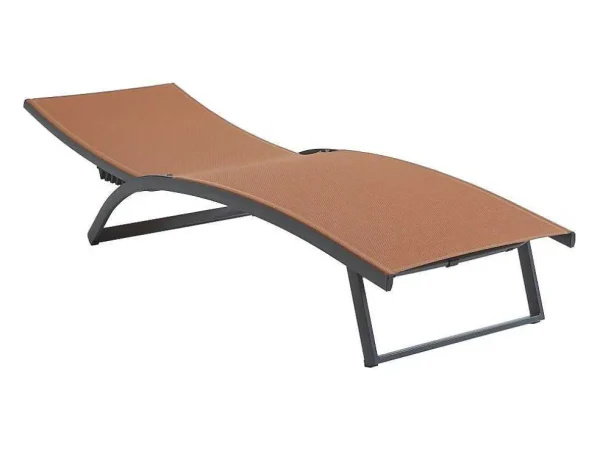 Cheap Ligstoel Met Verschillende Standen Van Aluminium En Textileen - Terracotta - Saranda Van Ligstoel