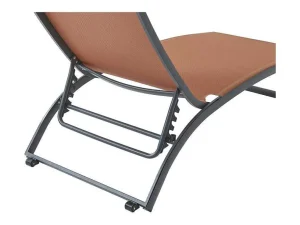 Cheap Ligstoel Met Verschillende Standen Van Aluminium En Textileen - Terracotta - Saranda Van Ligstoel