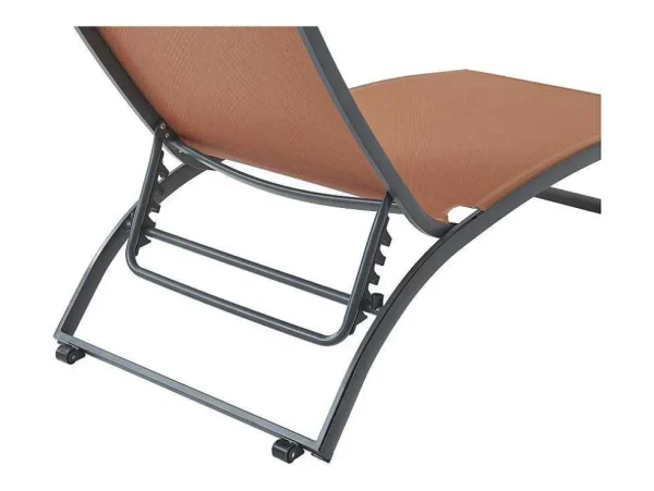 Cheap Ligstoel Met Verschillende Standen Van Aluminium En Textileen - Terracotta - Saranda Van Ligstoel