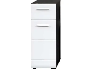 Sale Linebad Badkamerkast 1 Deur, 1 Lade Gerookt Zilver, Wit Hoogglans. Badkamerkast