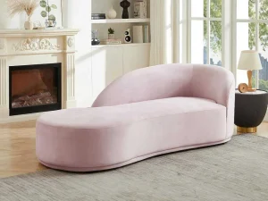 Best Linkse Chaise Longue Met Bekleding In Roze Fluweel Lonigo Van Chaise Longue