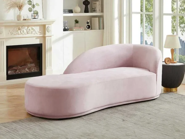 Best Linkse Chaise Longue Met Bekleding In Roze Fluweel Lonigo Van Chaise Longue