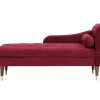 Best Linkse Chaise Longue Van Bordeaux-Rood Velours Umari Chaise Longue
