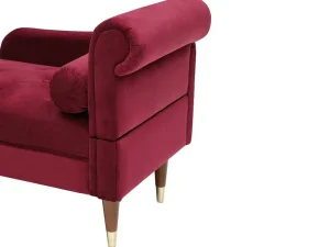 Best Linkse Chaise Longue Van Bordeaux-Rood Velours Umari Chaise Longue