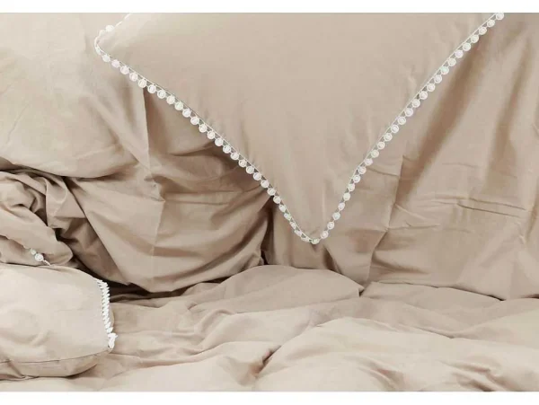 Cheap Livia Bedset 1 Set 200X150Cm Beige, Wit. Beddengoed