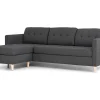 Outlet Marino 3-Zitsbank Met Chaise Longue Links Stof Donkergrijs. Modulair