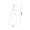Discount Marla Vloerlamp, Wit, 21X21X154 Cm, Staande Lamp