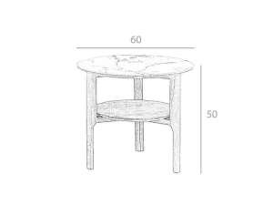 Best Marmer Effect Glasvezel Hoektafel 2047 Bijzettafel