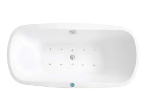 Best Massagebad Met Ledverlichting - Balneo Therapie Sirgao - 1 Persoon - 155L - 75X150Cm - Zwart Vrijstaand Bad