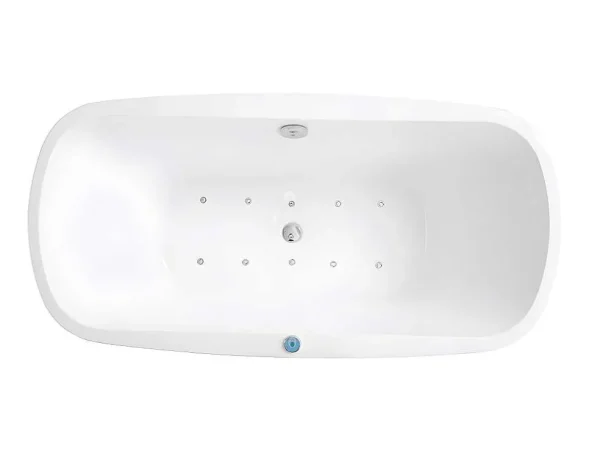 Best Massagebad Met Ledverlichting - Balneo Therapie Sirgao - 1 Persoon - 155L - 75X150Cm - Zwart Vrijstaand Bad