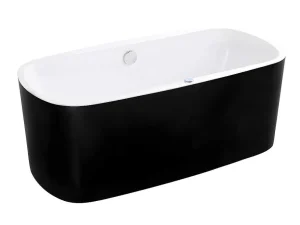 Best Massagebad Met Ledverlichting - Balneo Therapie Sirgao - 1 Persoon - 155L - 75X150Cm - Zwart Vrijstaand Bad