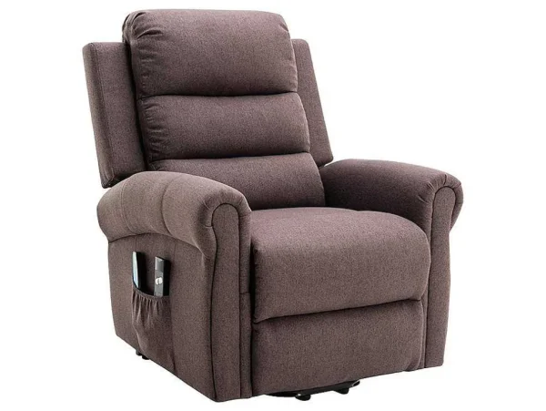 Online Massagestoel Met Elektrische Sta-Op Functie - Bruin - Lovari Fauteuil Stof