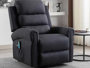 Discount Massagestoel Met Elektrische Sta-Op Functie - Antraciet - Lovari Fauteuil Stof