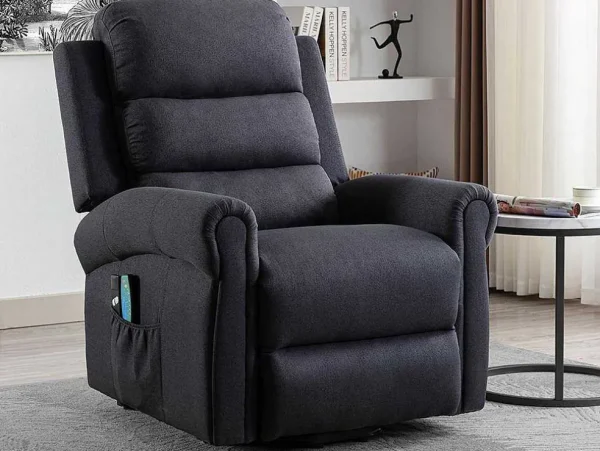Discount Massagestoel Met Elektrische Sta-Op Functie - Antraciet - Lovari Fauteuil Stof
