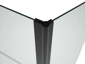 New Matzwart Badscherm Met Handdoekhouder En Draaibare Retour - (70 + 30) X 140 Cm - Primael Badscherm