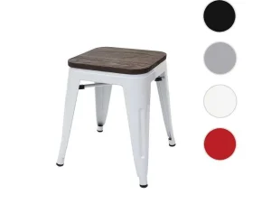 Discount Mcw-A73 Kruk Incl. Houten Zitting, Wit Kruk
