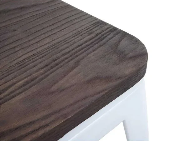 Discount Mcw-A73 Kruk Incl. Houten Zitting, Wit Kruk