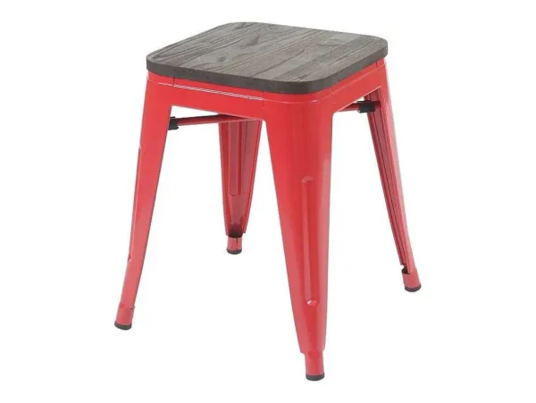 Best Sale Mcw-A73 Kruk (Set Van 2) Houten Zitting, Rood Kruk