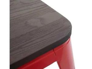 Best Sale Mcw-A73 Kruk (Set Van 2) Houten Zitting, Rood Kruk