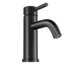 Outlet Mechanische Mengkraan Met Ronde Vorm Van Geborsteld Roestvrij Staal - Mat Zwart - H17 Cm - Salavan Kraan