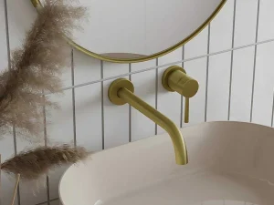 Flash Sale Mechanische Mengkraan Voor Inbouw Met Afgerond Uiteinde - Goudkleurig Met Satijnglans - Lozoya Kraan