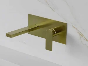 Online Mechanische Mengkraan Voor Inbouw Vierkant - Goudkleurig Met Satijnglans - Vistula Kraan