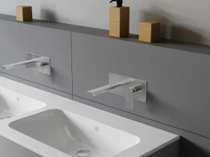 Best Mechanische Mengkraan Voor Inbouw Vierkant - Kleur: Geborsteld Nikkel - Vistula Kraan
