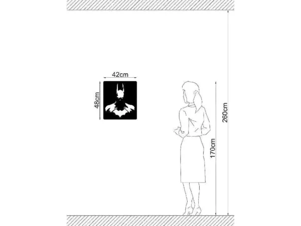 Shop Metalen Decoratie Batman 2, Zwart, 42X1,5X48 Cm, Decoratieve Wandplaat