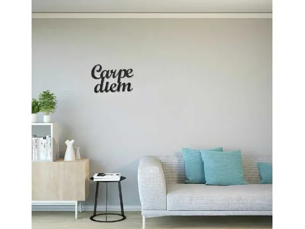 Best Metalen Decoratie Carpediem, Zwart, 50X1,5X38 Cm, Decoratieve Wandplaat