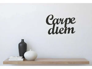 Best Metalen Decoratie Carpediem, Zwart, 50X1,5X38 Cm, Decoratieve Wandplaat