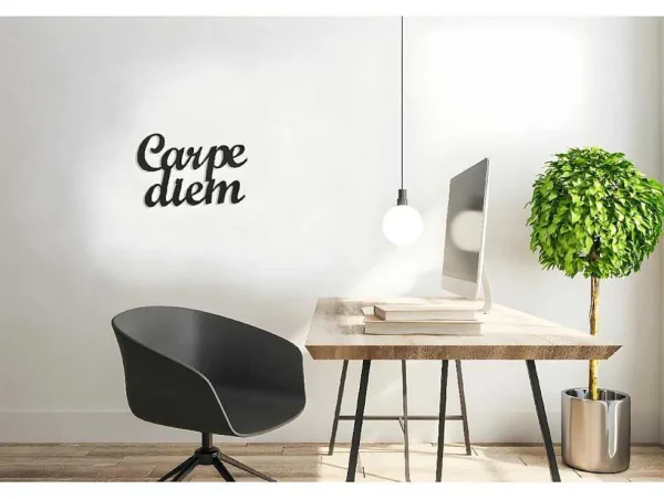 Best Metalen Decoratie Carpediem, Zwart, 50X1,5X38 Cm, Decoratieve Wandplaat