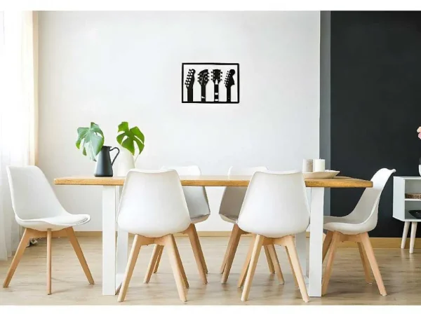 Clearance Metalen Decoratie Gitaar 19, Zwart, 46X1,5X32 Cm, Decoratieve Wandplaat