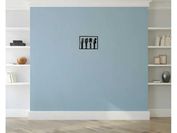 Clearance Metalen Decoratie Gitaar 19, Zwart, 46X1,5X32 Cm, Decoratieve Wandplaat