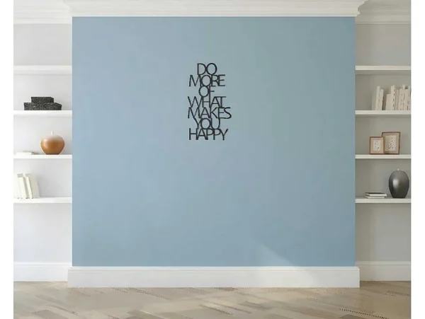 Discount Metalen Decoratie Makes You Happy 1, Zwart, 41X1,5X70 Cm, Decoratieve Wandplaat
