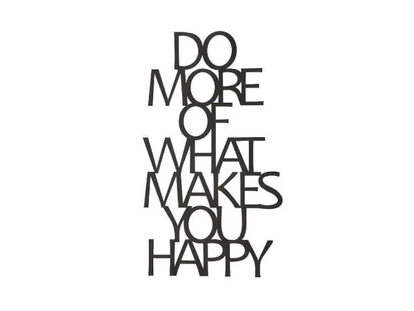 Discount Metalen Decoratie Makes You Happy 1, Zwart, 41X1,5X70 Cm, Decoratieve Wandplaat