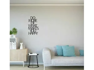 Discount Metalen Decoratie Makes You Happy 1, Zwart, 41X1,5X70 Cm, Decoratieve Wandplaat