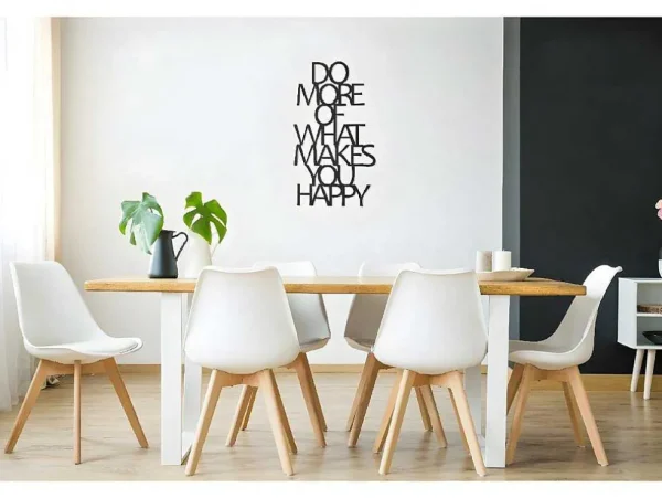 Discount Metalen Decoratie Makes You Happy 1, Zwart, 41X1,5X70 Cm, Decoratieve Wandplaat