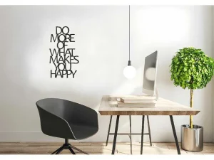 Discount Metalen Decoratie Makes You Happy 1, Zwart, 41X1,5X70 Cm, Decoratieve Wandplaat