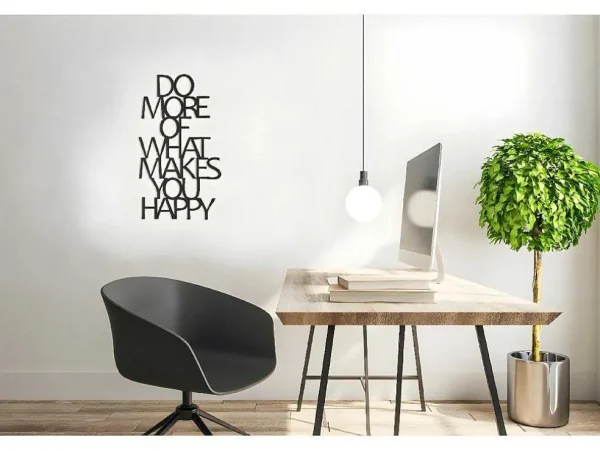 Discount Metalen Decoratie Makes You Happy 1, Zwart, 41X1,5X70 Cm, Decoratieve Wandplaat