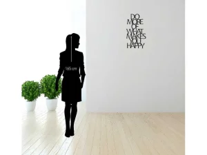 Discount Metalen Decoratie Makes You Happy 1, Zwart, 41X1,5X70 Cm, Decoratieve Wandplaat