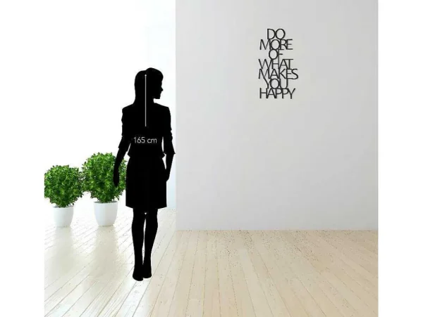 Discount Metalen Decoratie Makes You Happy 1, Zwart, 41X1,5X70 Cm, Decoratieve Wandplaat