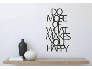 Discount Metalen Decoratie Makes You Happy 1, Zwart, 41X1,5X70 Cm, Decoratieve Wandplaat