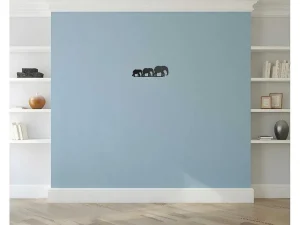 Best Metalen Decoratie Olifant 4, Zwart, 50X1,5X15 Cm, Decoratieve Wandplaat