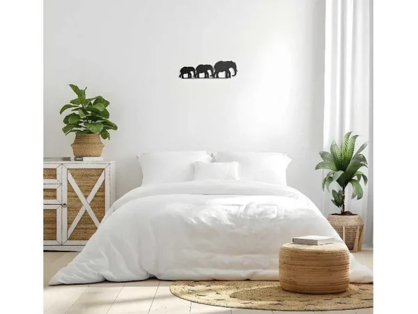 Best Metalen Decoratie Olifant 4, Zwart, 50X1,5X15 Cm, Decoratieve Wandplaat