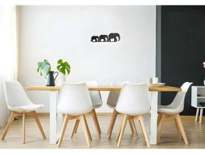 Best Metalen Decoratie Olifant 4, Zwart, 50X1,5X15 Cm, Decoratieve Wandplaat
