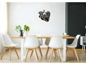 Best Metalen Decoratie Paard 2, Zwart, 50X1,5X50 Cm, Decoratieve Wandplaat