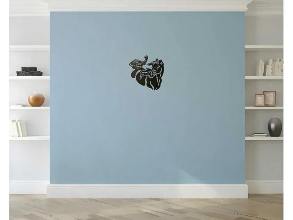 Best Metalen Decoratie Paard 2, Zwart, 50X1,5X50 Cm, Decoratieve Wandplaat