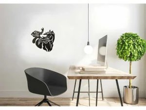 Best Metalen Decoratie Paard 2, Zwart, 50X1,5X50 Cm, Decoratieve Wandplaat