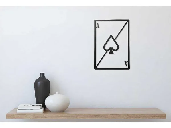 Flash Sale Metalen Decoratie Schoppenaas, Zwart, 32X1,5X48 Cm, Decoratieve Wandplaat